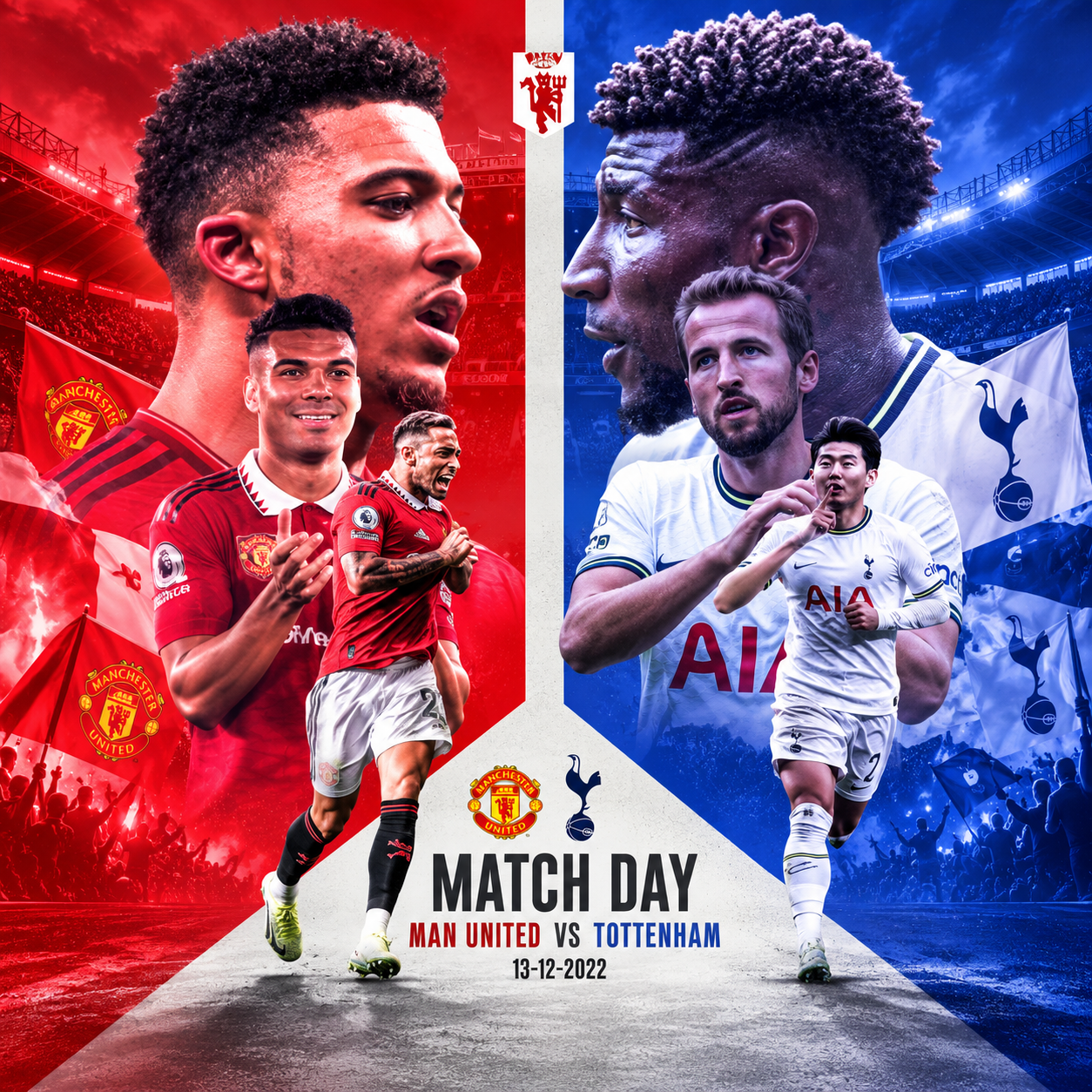 Affiche Match Day Manchester United contre Tottenham