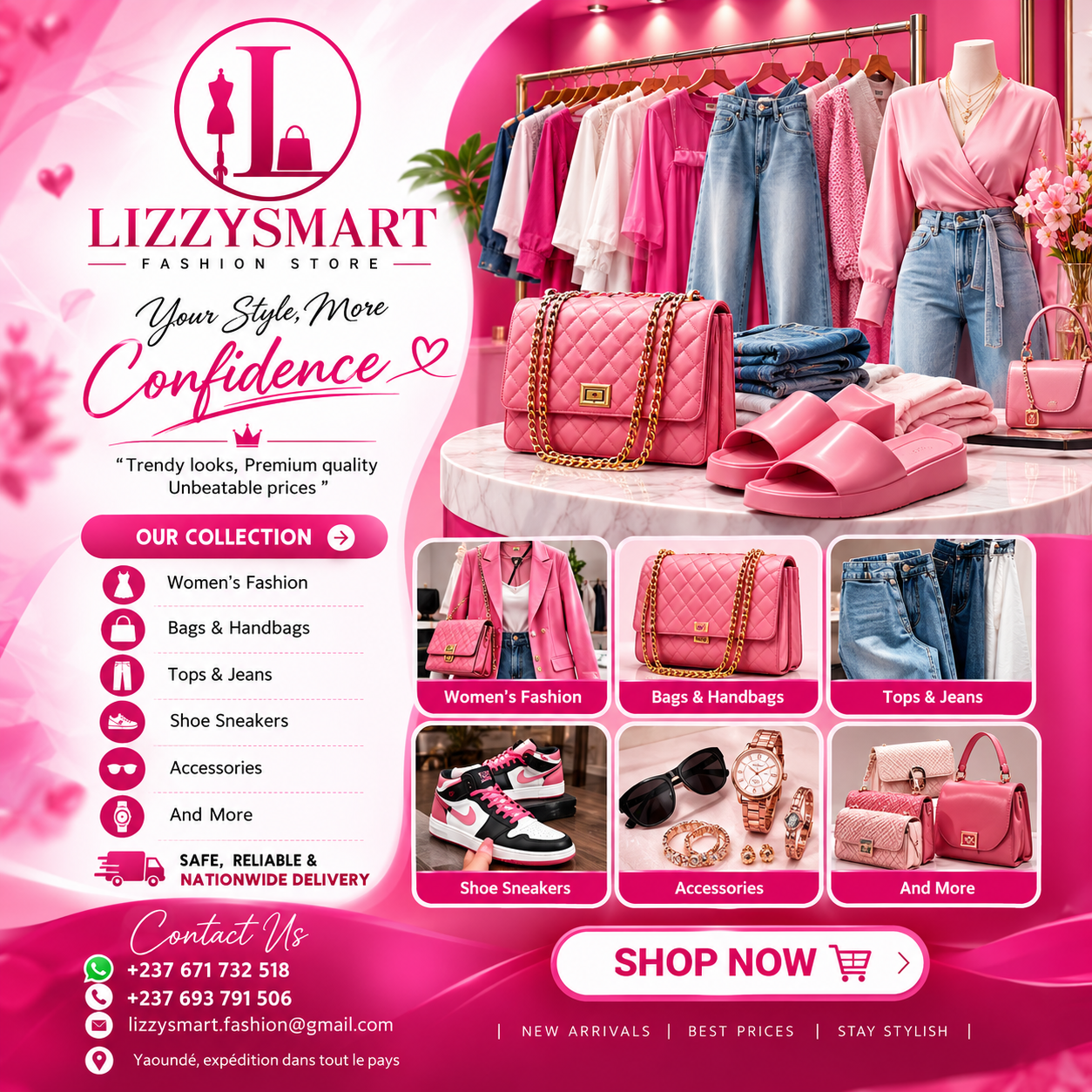 Affiche publicitaire pour la boutique Lizzys Mart